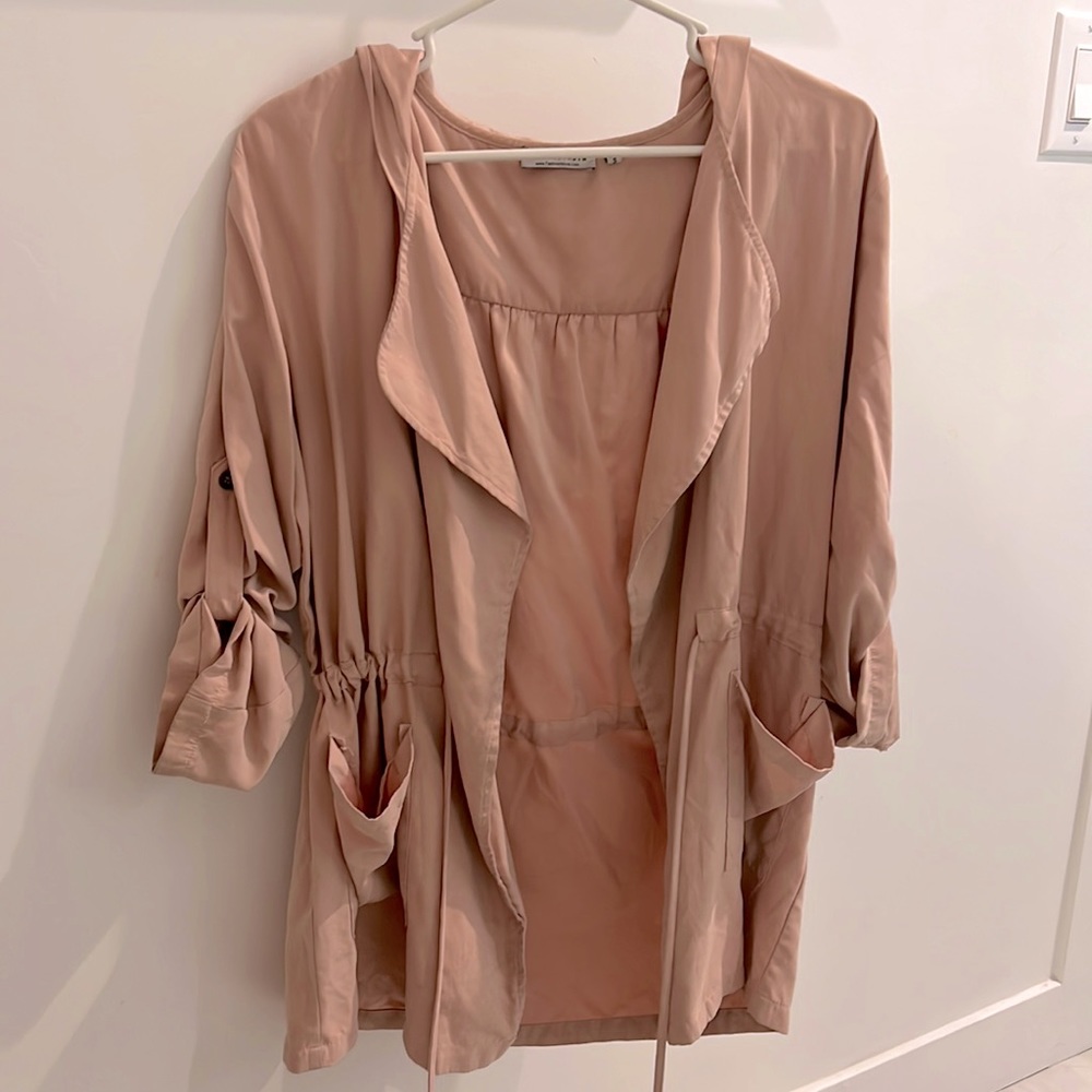 Fashion Nova pale blush pink utility jacket